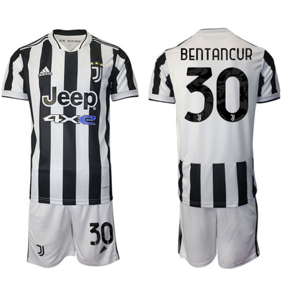 Men’s Juventus #30 Rodrigo Bentancur White/Black Home Soccer Jersey Suit