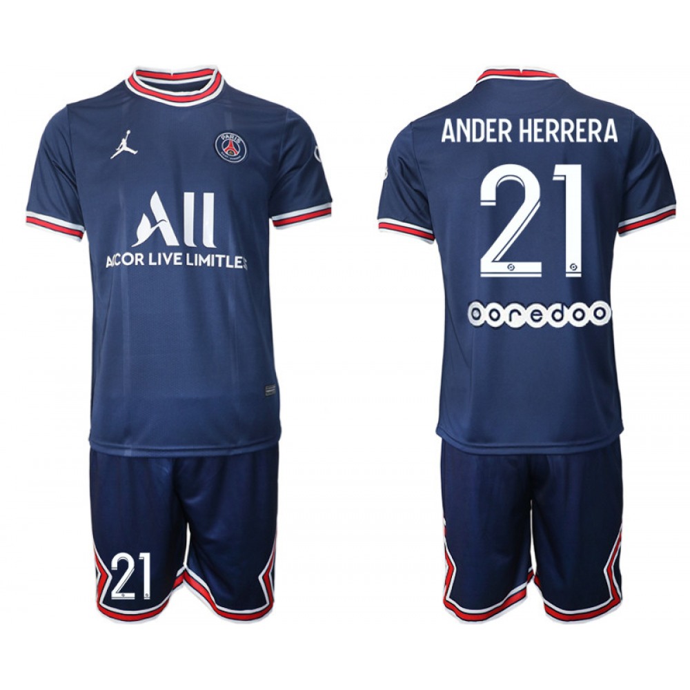 Men’s Paris Saint-Germain #21 Ander Herrera 2021/22 Blue Soccer Jersey