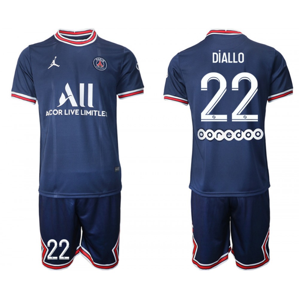 Men’s Paris Saint-Germain #22 Diallo 2021/22 Blue Soccer Jersey