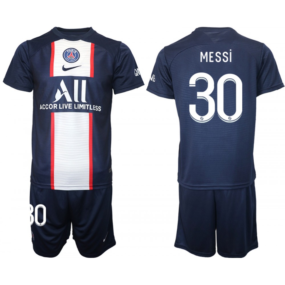 Men’s Paris Saint-Germain #30 Lionel Messi 2023 Navy Home Soccer Jersey Suit