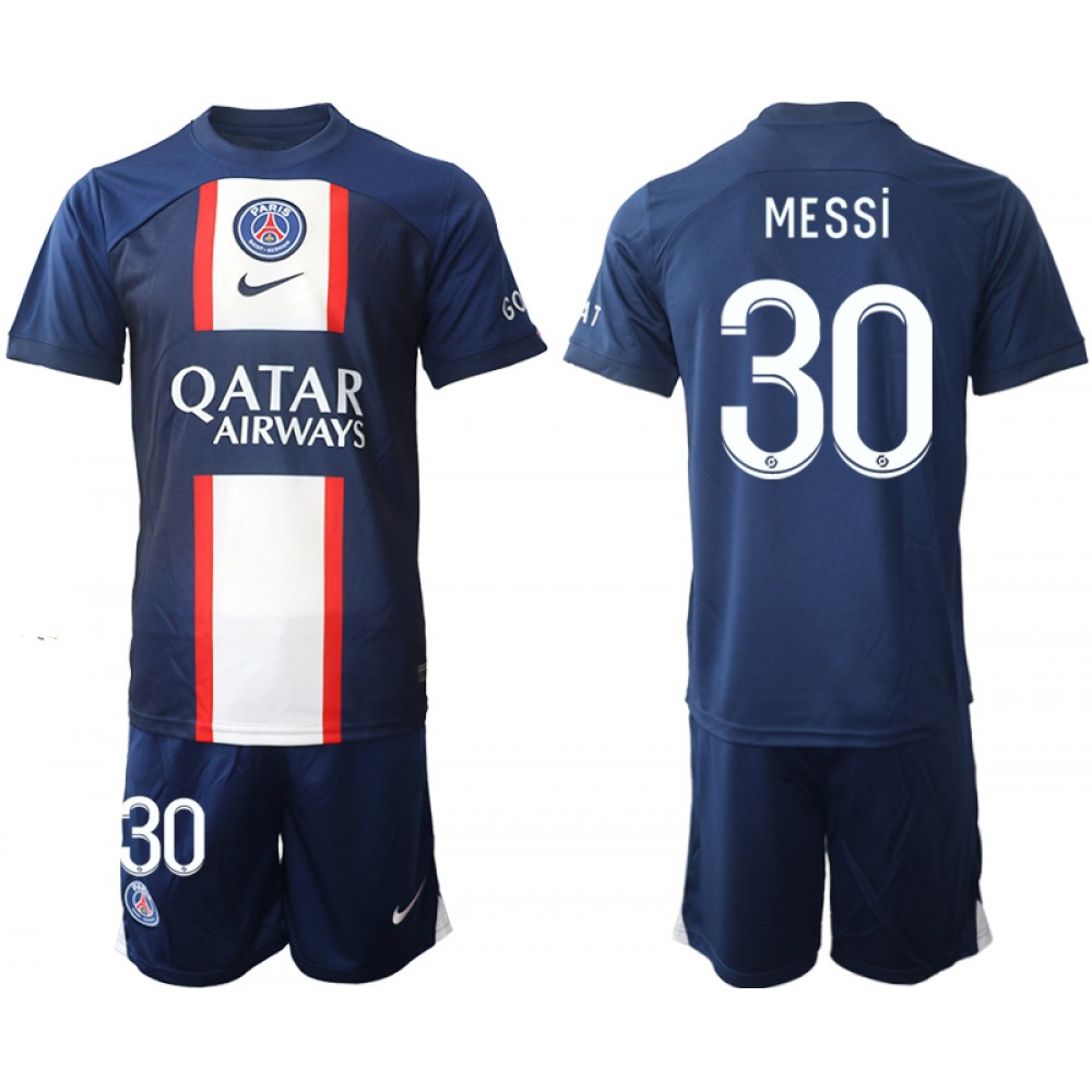 Men’s Paris Saint-Germain #30 Lionel Messi 2023 Navy Home Soccer Jersey Suit