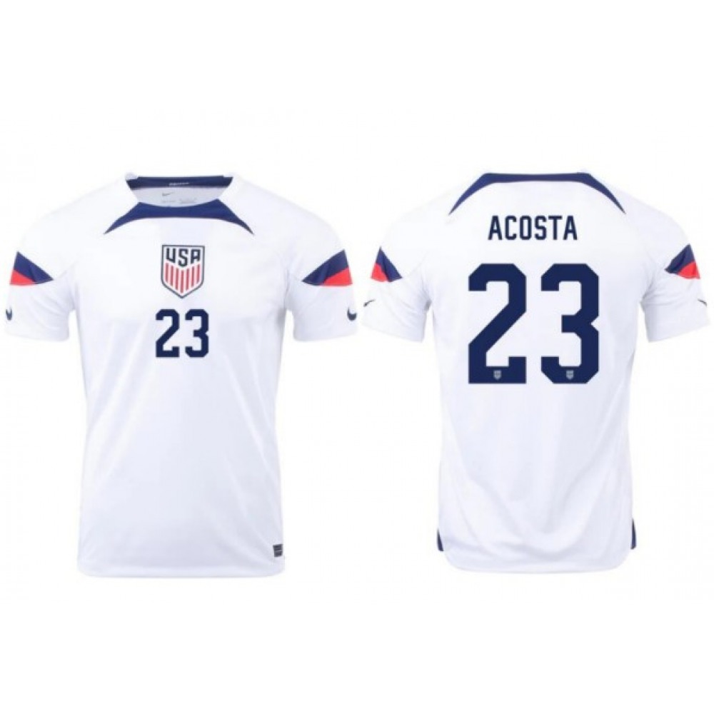 Men’s United States #23 Kellyn Acosta White Home Jersey