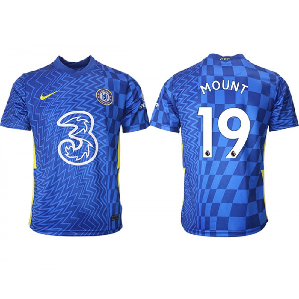 Men’s Chelsea #19 Mason Mount 2021/22 Blue Home Soccer Jersey