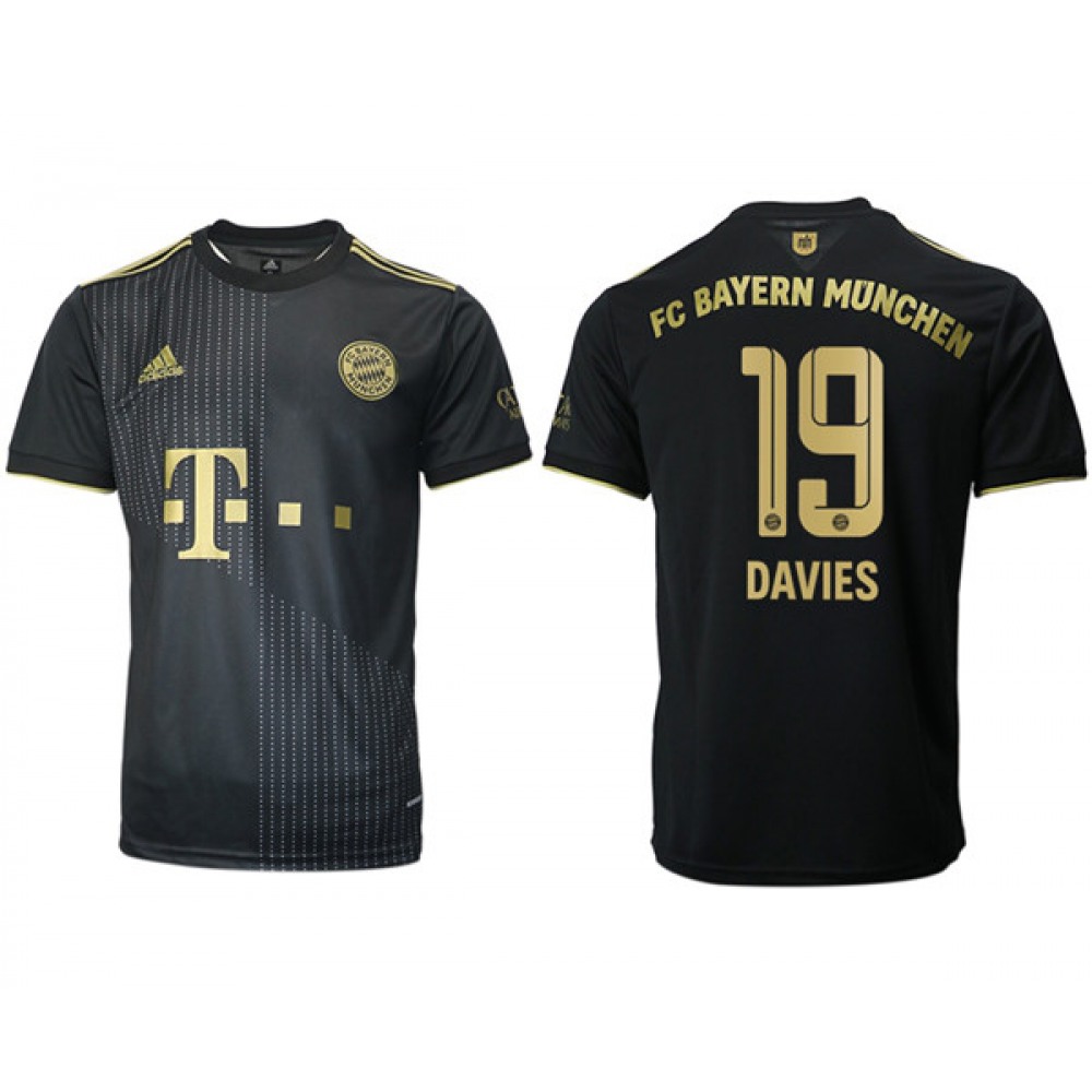 Men’s FC Bayern Munchen #19 Alphonso Davies Black Away Soccer Jersey