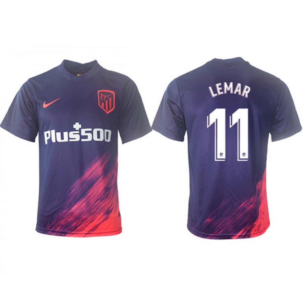 Men’s Athletic De Madrid #11 Thomas Lemar Purple Away Soccer Jersey