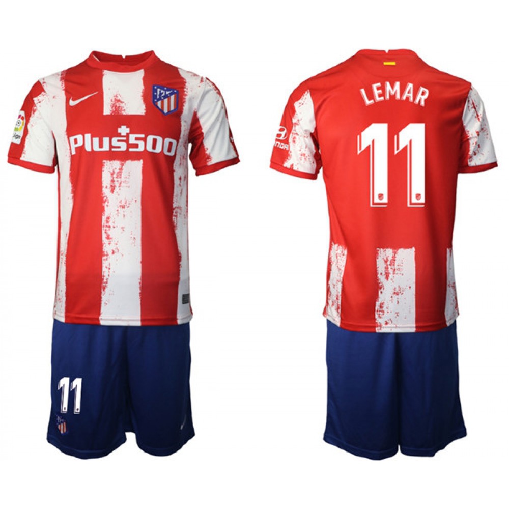 Men’s Athletic De Madrid #11 Thomas Lemar Red/White Home Soccer Jersey Suit