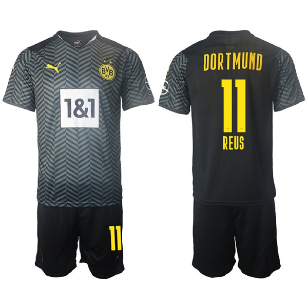 Men’s Borussia Dortmund #11 Marco Reus Black Away Soccer Jersey Suit