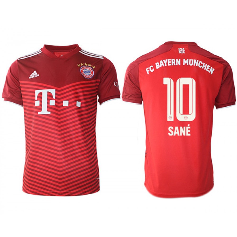 Men’s FC Bayern Munchen #10 Leroy Sane Red Home Soccer Jersey
