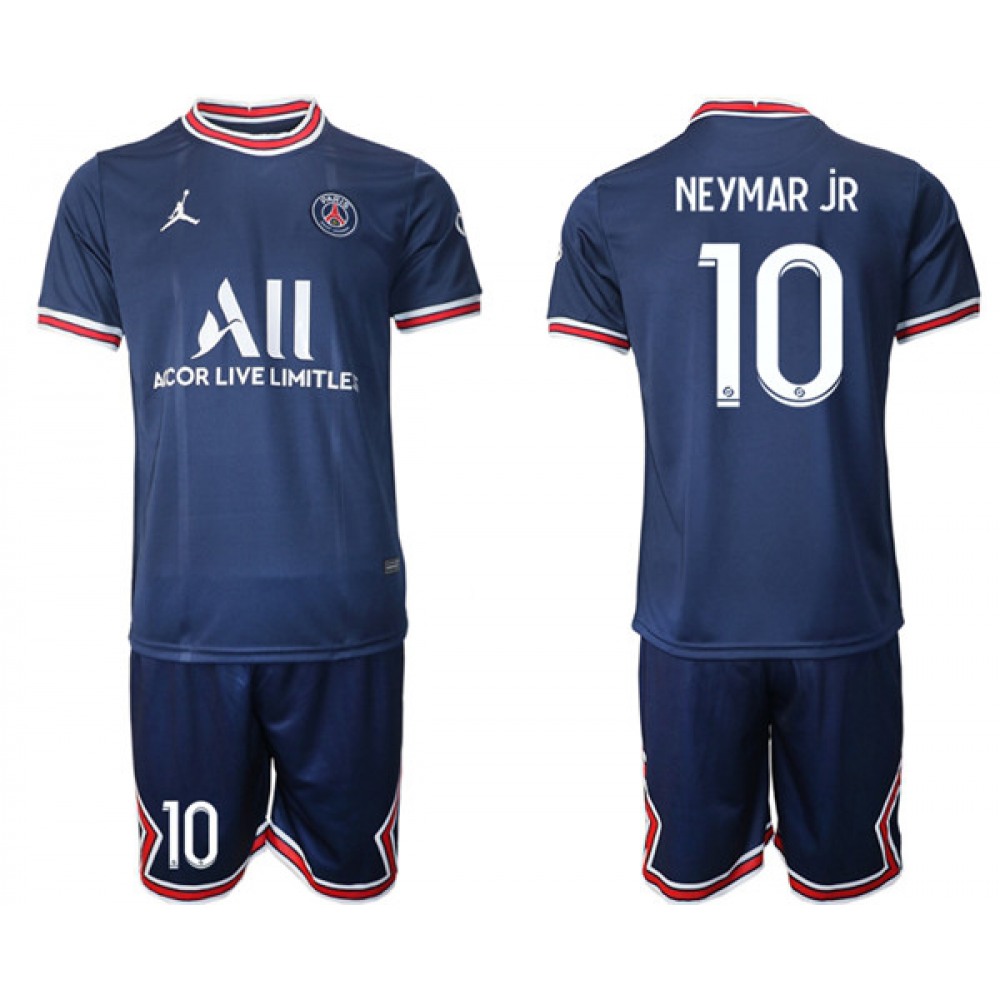 Men’s Paris Saint-Germain #10 Neymar Jr Navy Soccer Away Jersey Suit