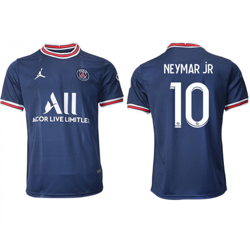 Men’s Paris Saint-Germain #10 Neymar Jr Navy Soccer Away Jersey