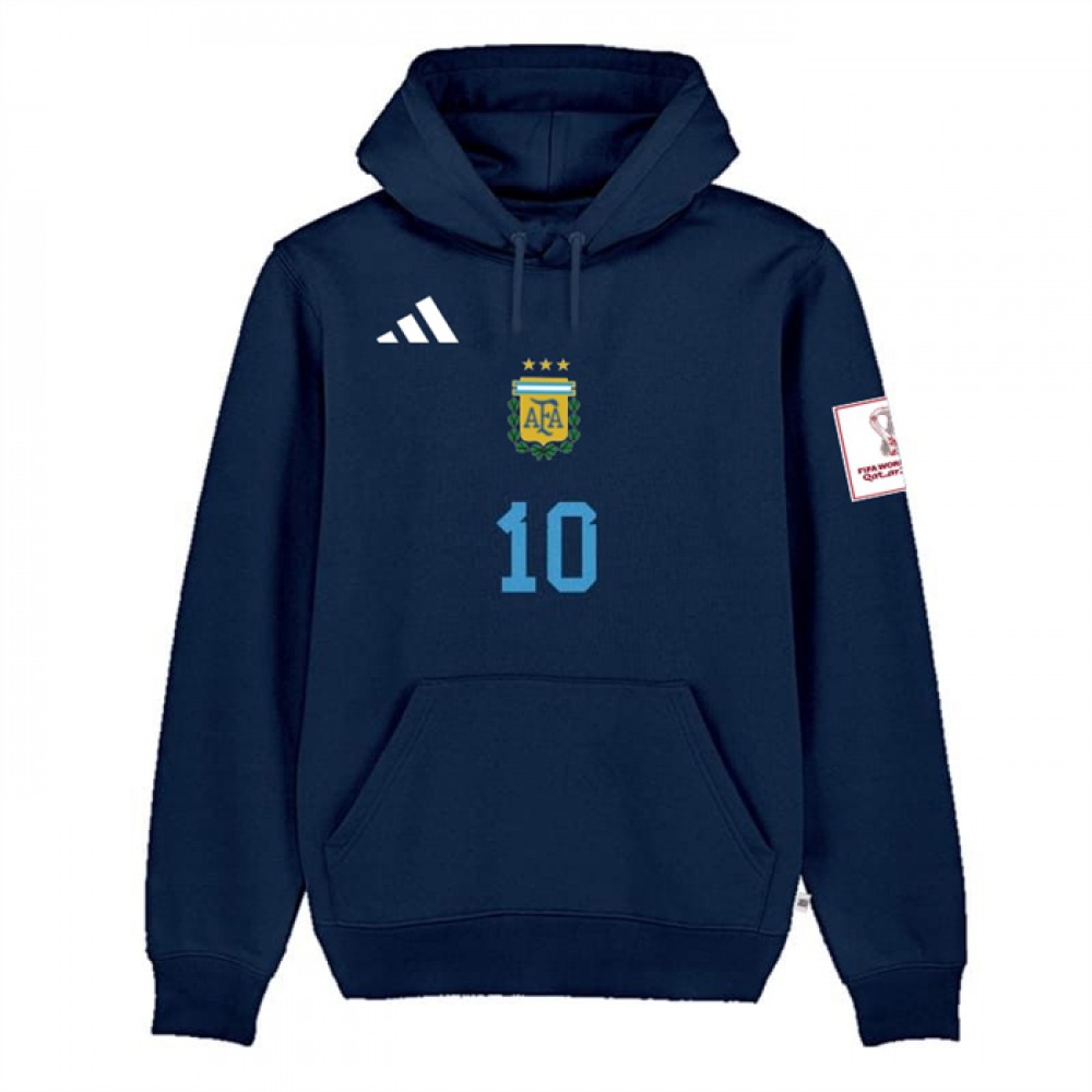 Men’s Argentina #10 Messi Navy 2022 FIFA World Cup Soccer Hoodie 001