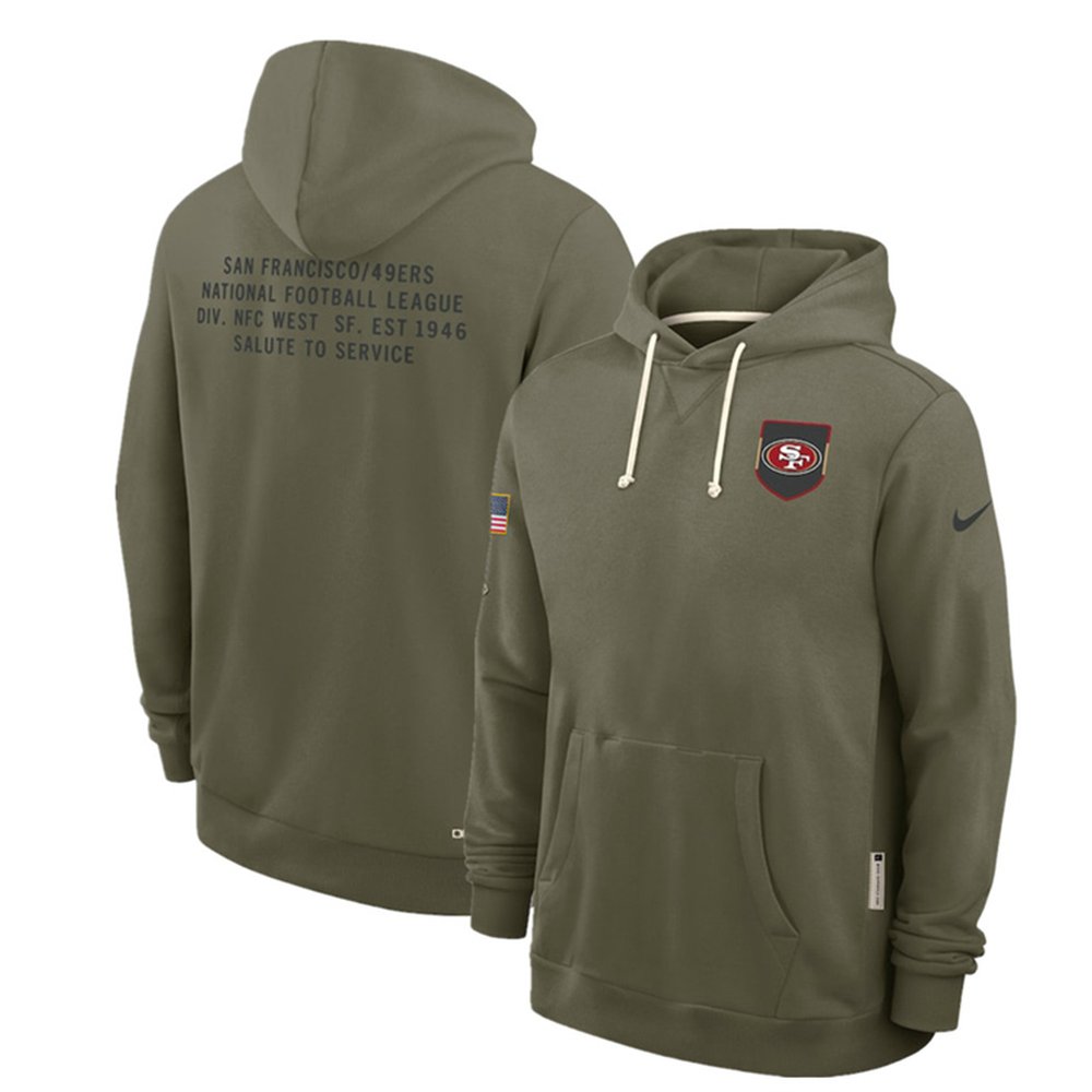 Men’s San Francisco 49ers Olive 2025 Salute to Service Pullover Hoodie