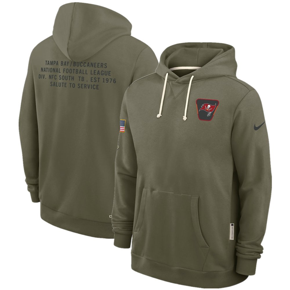 Men’s Tampa Bay Buccaneers Olive 2025 Salute to Service Pullover Hoodie