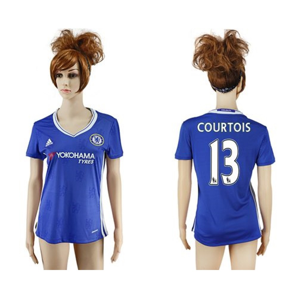 Women’s Chelsea #13 Courtois Home Soccer Club Jersey