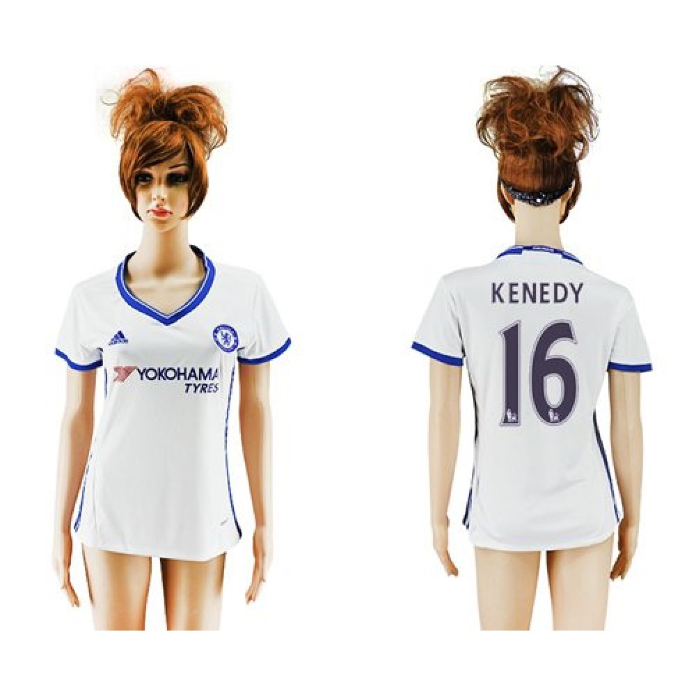 Women’s Chelsea #16 Kenedy Sec Away Soccer Club Jersey