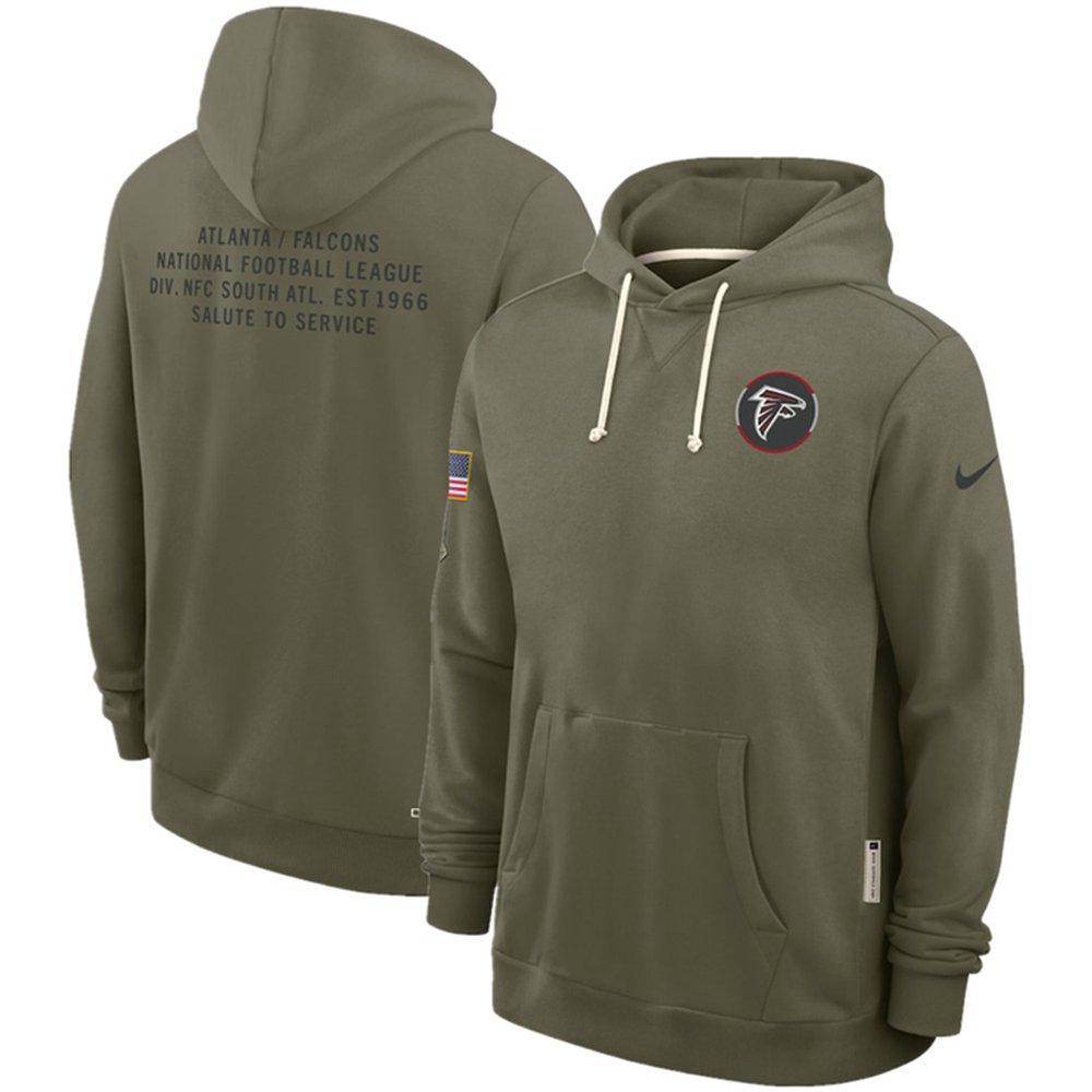 Men’s Atlanta Falcons Olive 2025 Salute to Service Pullover Hoodie