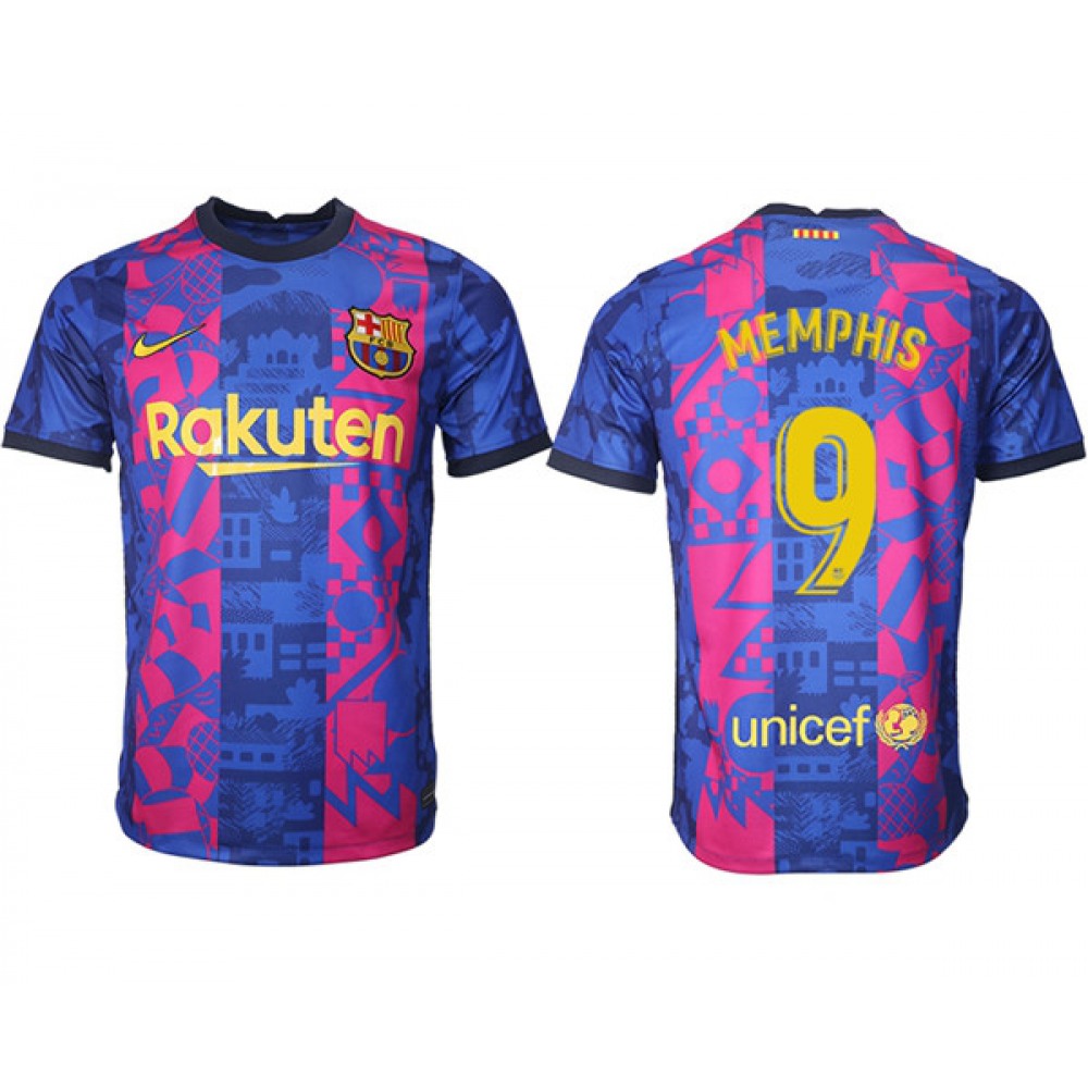 Men’s Barcelona #9 Memphis 2021/22 training suit version Soccer Jersey