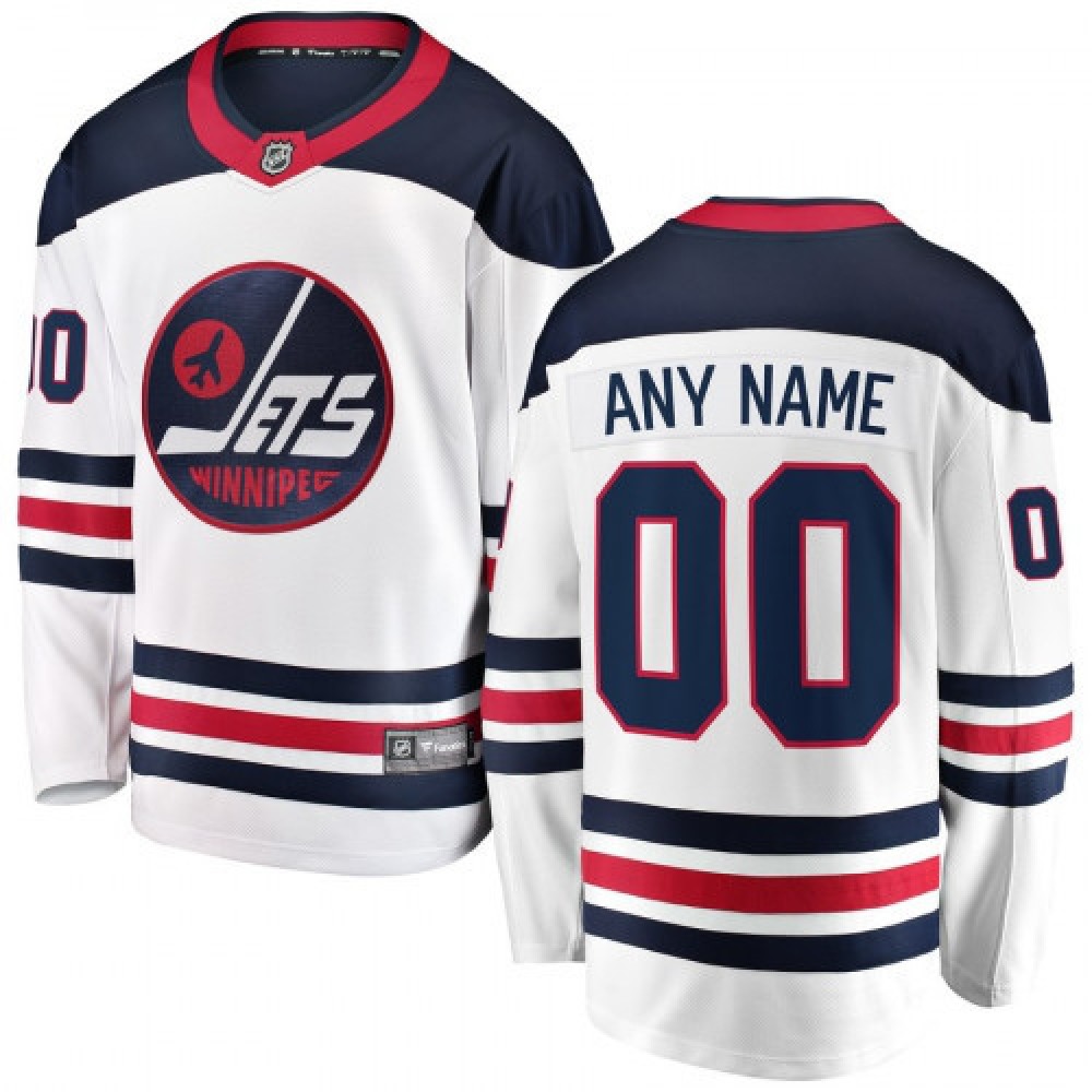 Men’s Winnipeg Jets White Custom Name Number Size NHL Stitched Jersey