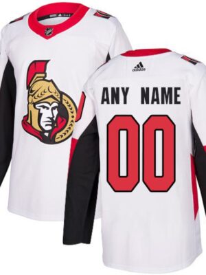 Men's Ottawa Senators White Custom Name Number Size NHL Stitched Jersey