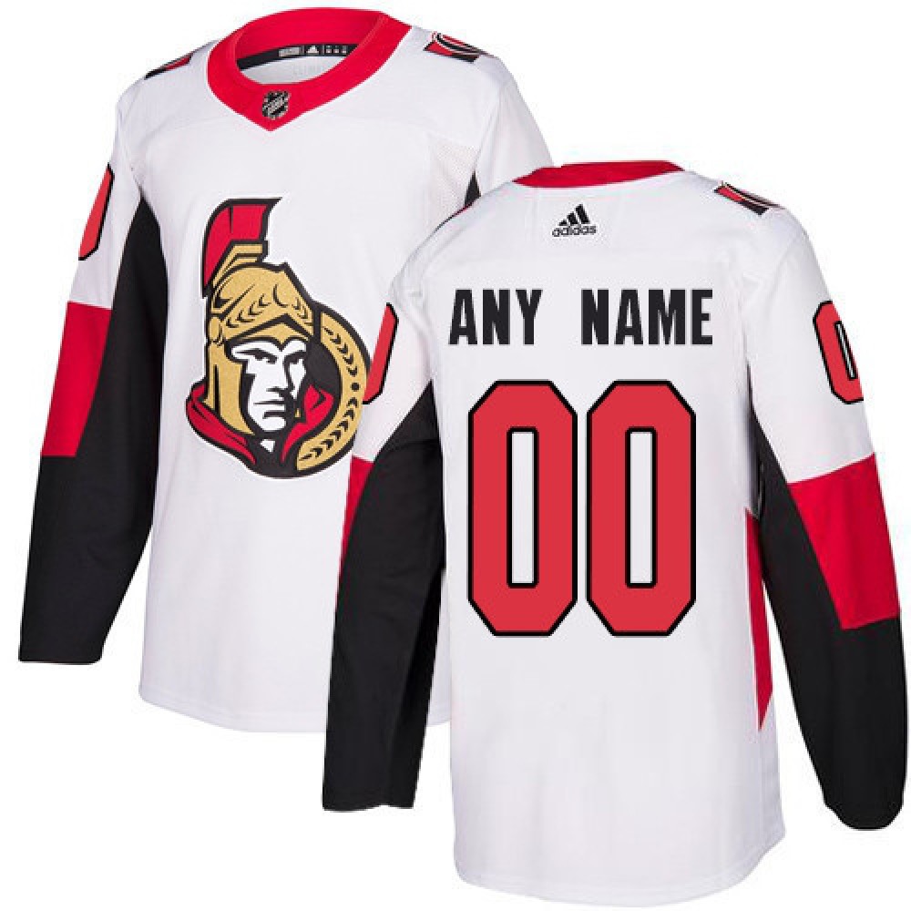 Men’s Ottawa Senators White Custom Name Number Size NHL Stitched Jersey