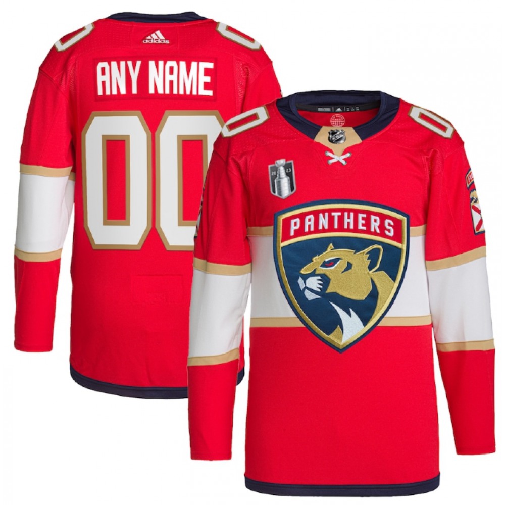 Men’s Florida Panthers Active Player Custom Red 2023 Stanley Cup Final Stitched Jersey
