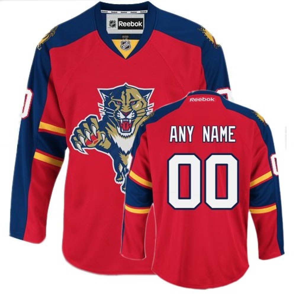 Men’s Florida Panthers Custom Red Home Stitched Hockey Jersey