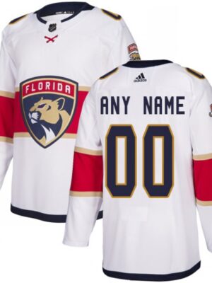 Men's Florida Panthers White Custom Name Number Size NHL Stitched Jersey