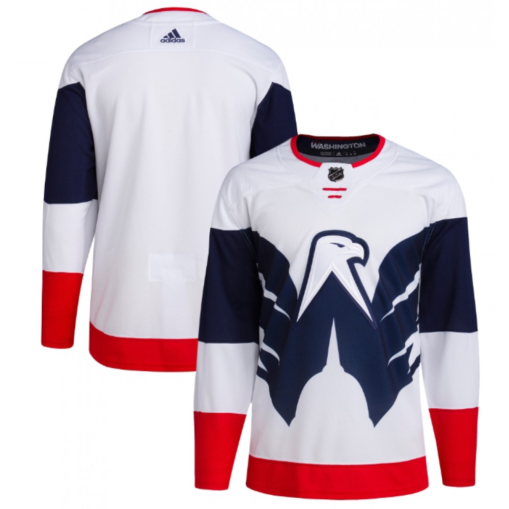 Men’s Washington Capitals Blank White/Navy Stadium Series Stitched Jersey