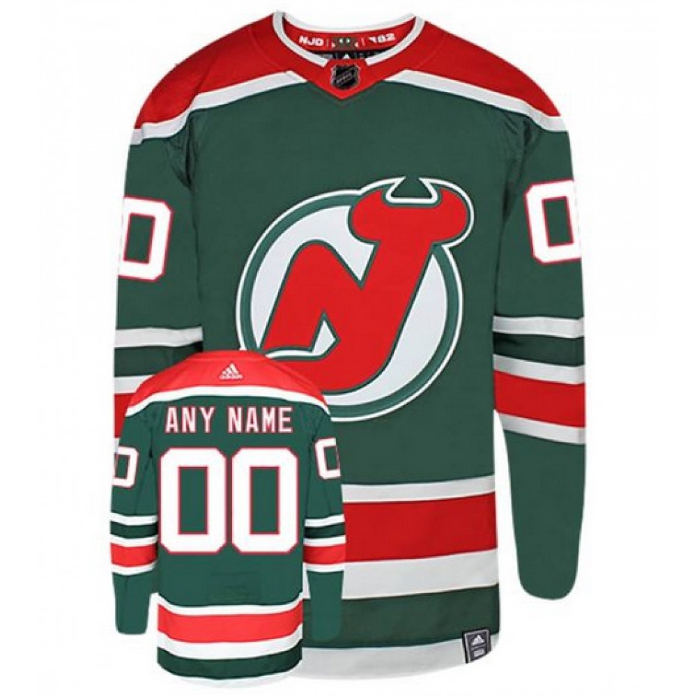 Men’s New Jersey Devils Green Personalized Reverse Retro Authentic Stitched NHL Jersey