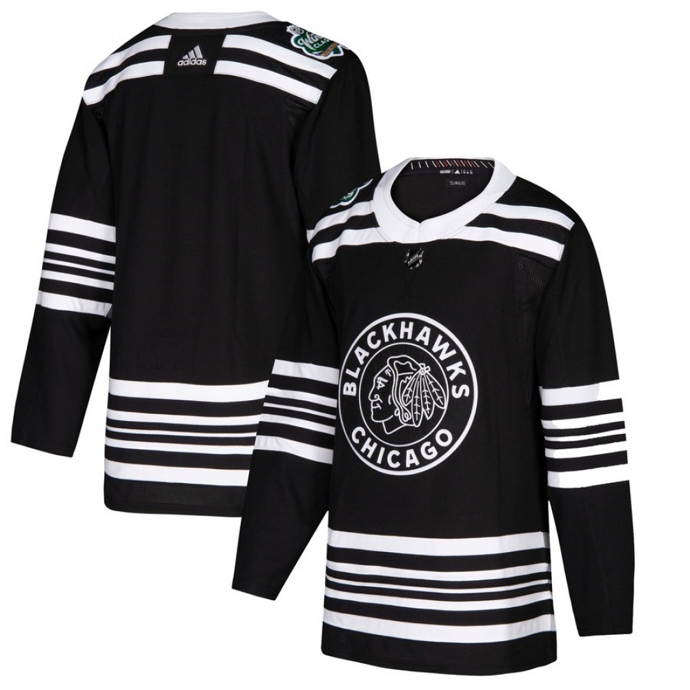 Men’s Chicago Blackhawks Black Blank 2019 Winter Classic Stitched NHL Jersey