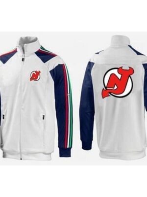 NHL New Jersey Devils Zip Jackets White-3