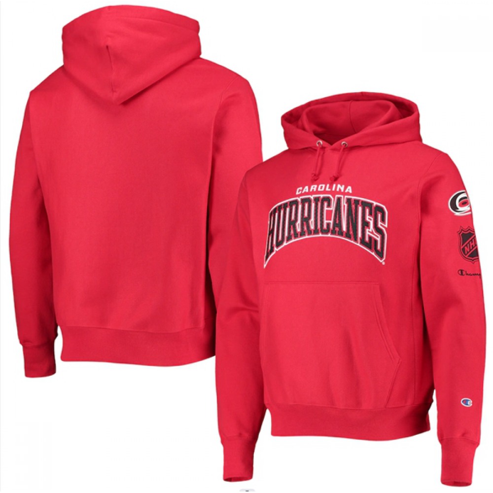 Men’s Carolina Hurricanes Red Champion O&B Capsule II Pullover Hoodie