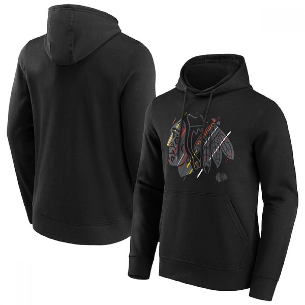 Men’s Chicago Blackhawks Black Etch Hoodie