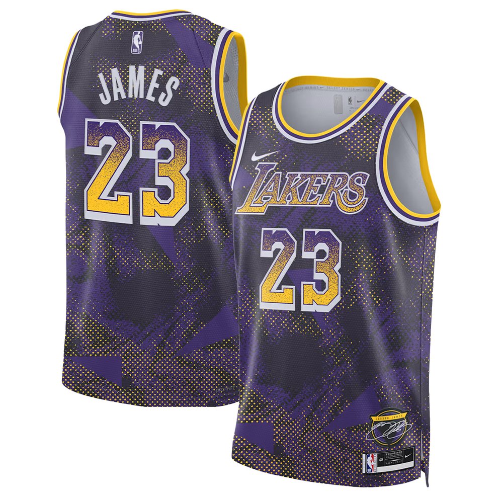 Men’s Los Angeles Lakers #23 LeBron James Purple 2025/26 Select Series Jersey
