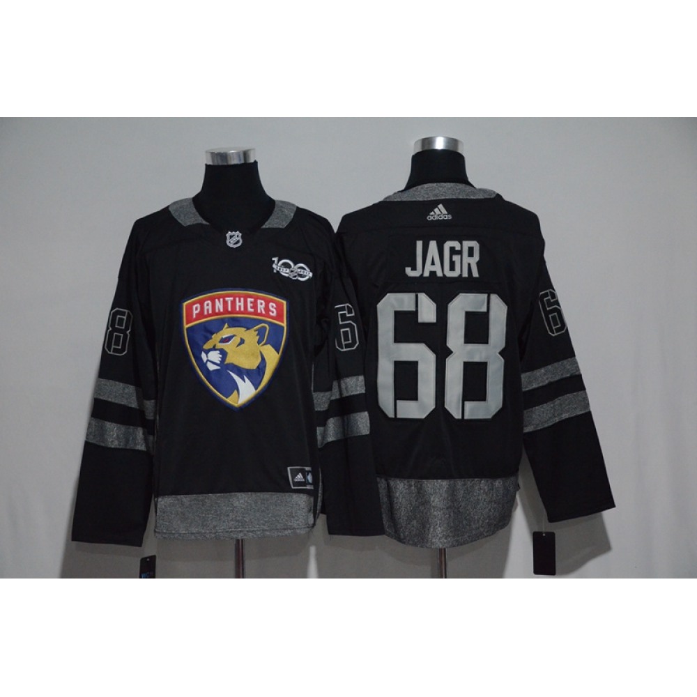 Florida Panthers #68 Jaromir Jagr Black Men’s 1917-2017 100th Anniversary Stitched NHL Jersey