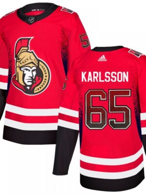 Men's Ottawa Senators #65 Erik Karlsson Red Drift Fashion Stitched NHL Jersey