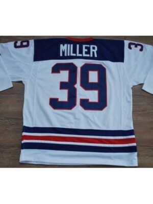 2010 Olympic Team USA #39 Ryan Miller Stitched White 1960 Throwback NHL Jersey