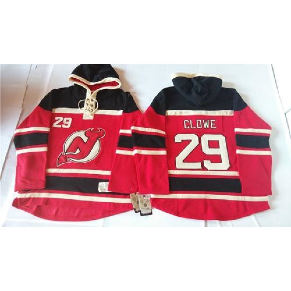 Devils #29 Ryane Clowe Red Sawyer Hooded Sweatshirt Stitched NHL Jersey