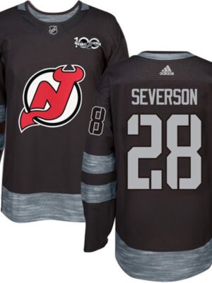 Devils #28 Damon Severson Black 1917-2017 100th Anniversary Stitched NHL Jersey