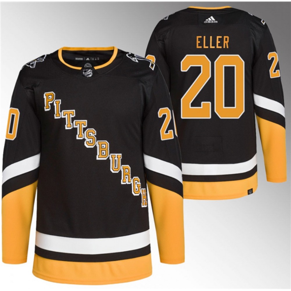 Men’s Pittsburgh Penguins #20 Lars Eller Black Stitched Jersey