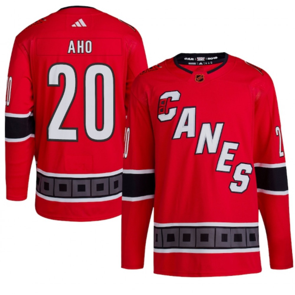 Men’s Carolina Hurricanes #20 Sebastian Aho 2022/23 Reverse Retro Red Stitched Jersey