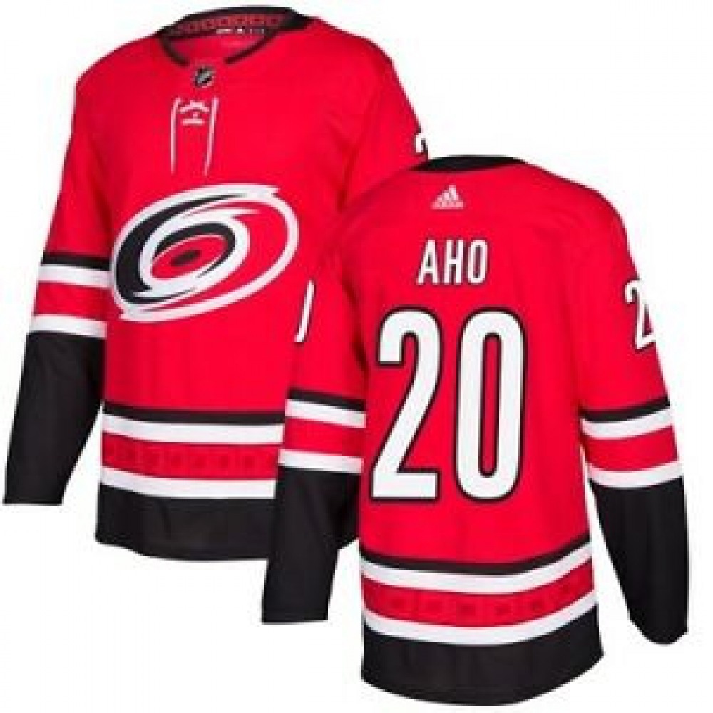 Men’s Carolina Hurricanes #20 Sebastian Aho Red Stitched NHL Jersey