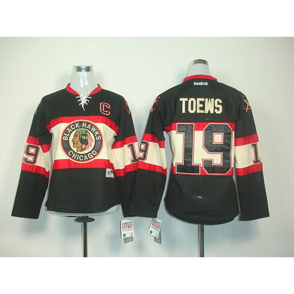 Blackhawks #19 Janathan Toews Black Women’s New Third Stitched NHL Jersey