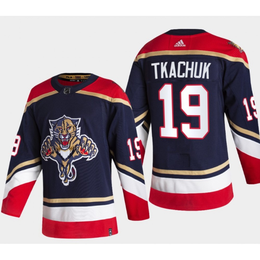Men’s Florida Panthers #19 Matthew Tkachuk 2022 Navy Reverse Retro Stitched Jersey