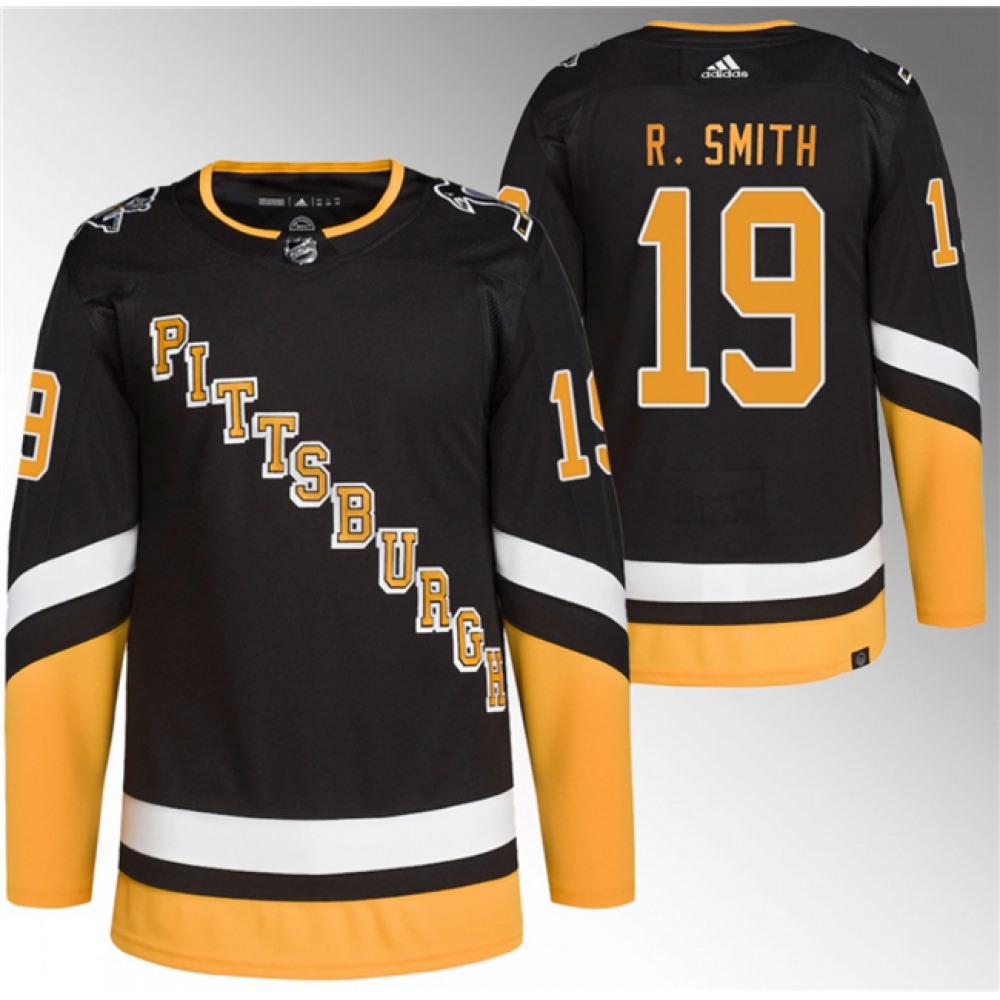 Men’s Pittsburgh Penguins #19 Reilly Smith Black Stitched Jersey