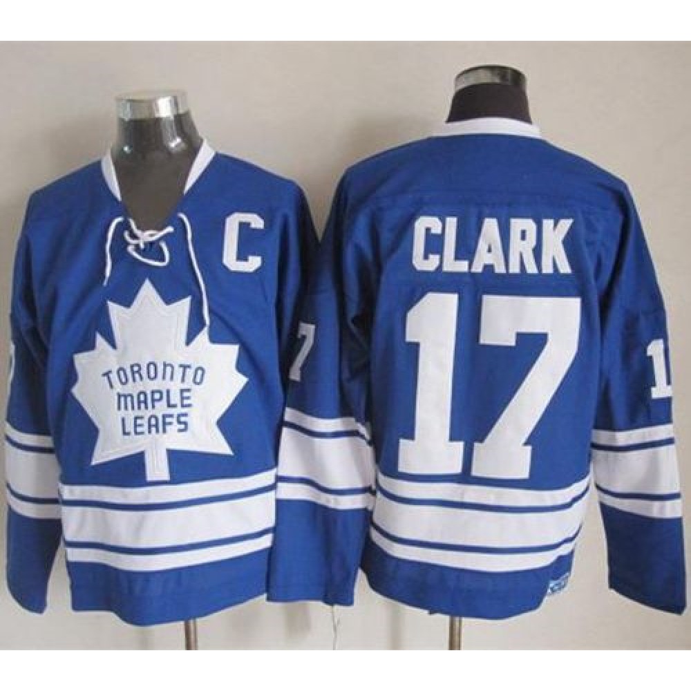 Maple Leafs #17 Wendel Clark Blue CCM Throwback Third Stitched NHL Jersey