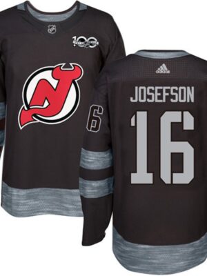 Devils #16 Jacob Josefson Black 1917-2017 100th Anniversary Stitched NHL Jersey