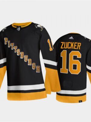 Men's Pittsburgh Penguins #16 Jason Zucker 2021/2022 Black Stitched Jersey
