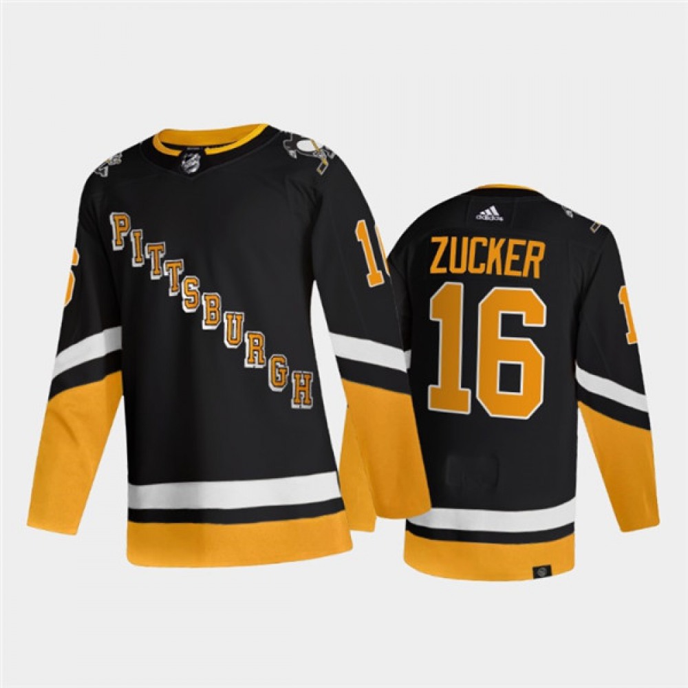 Men’s Pittsburgh Penguins #16 Jason Zucker 2021/2022 Black Stitched Jersey