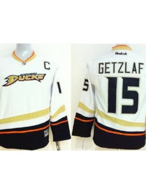 Ducks #15 Ryan Getzlaf White Youth Stitched NHL Jersey